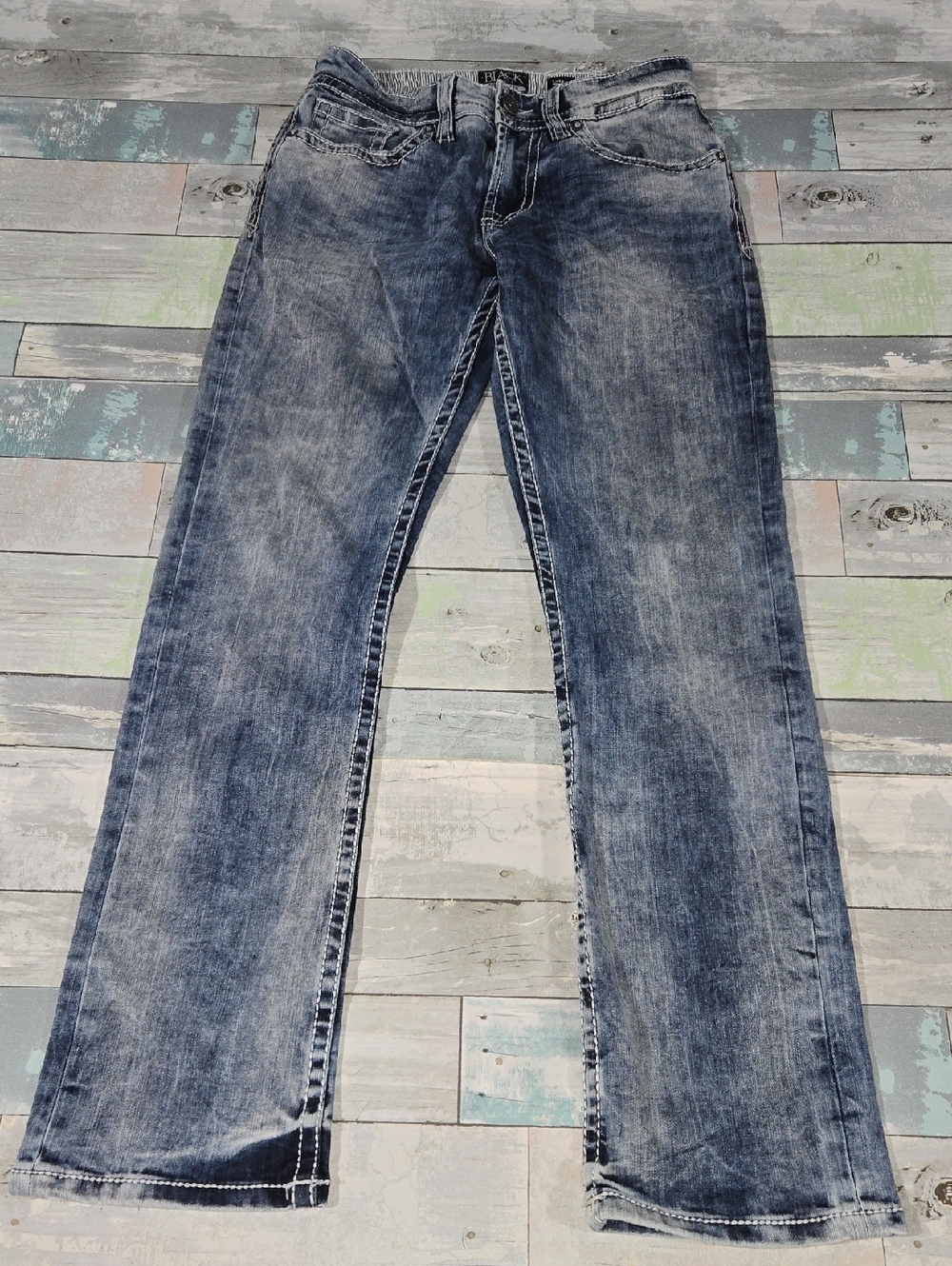 Buckle Black Men's Faded Blue Straight-Leg Jeans Sz 29R